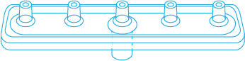 Injector Plate, 5-needle connections, Linear, 50pcs.